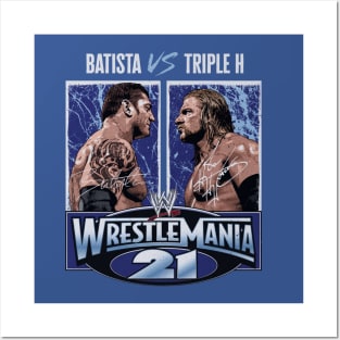 Triple H Vs. Batista WrestleMania 21 Posters and Art